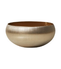 Serene Spaces Living Gold-Brushed Textured Aluminum Decorative Bowl, Measures 8" Wide and 4" Tall... | Amazon (US)