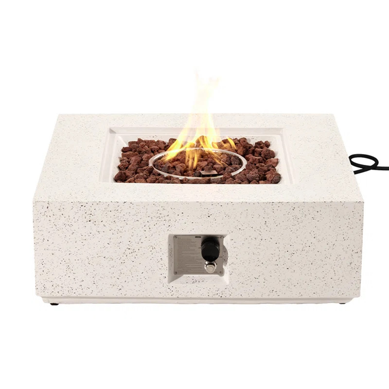 Kinzie Square Concrete Propane Smokeless Fire Pit Table with Lid | Wayfair North America