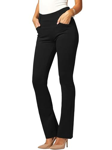 Conceited Black Dress Pants Women - Wear to Work Pants Women - Womens Dress Pants - Slacks - Business Casual Office - Midnight Black - Large | Amazon (US)