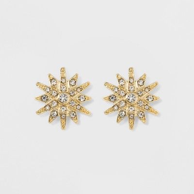 Pave Star Button Earrings - A New Day™ | Target
