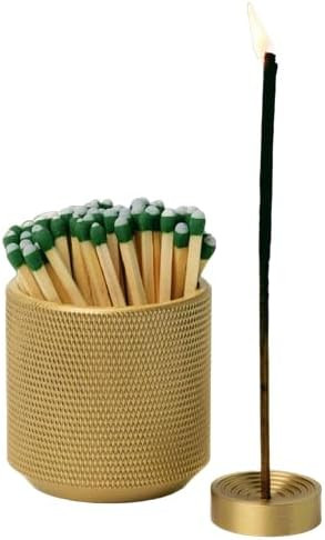 Match Holder with Striker - with Bonus Incense Holder - 100% Solid Brass Match Striker and Holder... | Amazon (US)