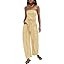 Womens Casual Strapless Jumpsuits off the Shoulder Summer Rompers Sleeveless One Piece Outfits wi... | Amazon (US)