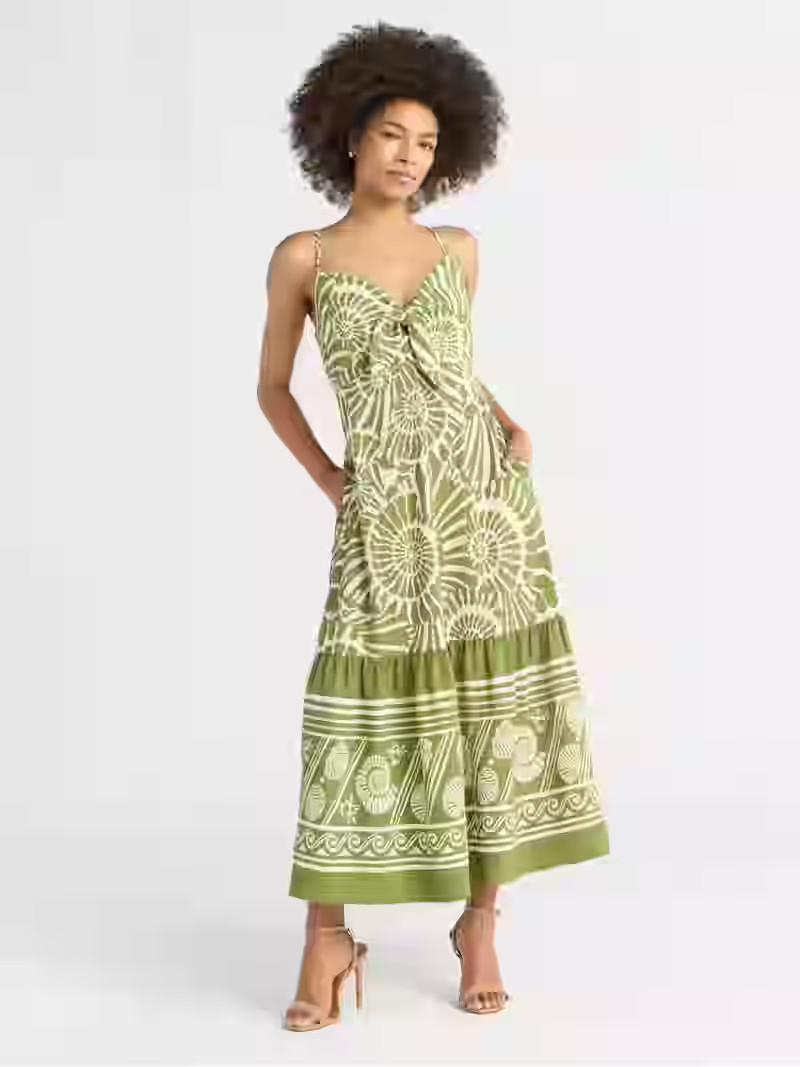 Sofia Jeans Women's Tie Front Maxi Dress, Sizes XS-XXXL | Walmart (US)