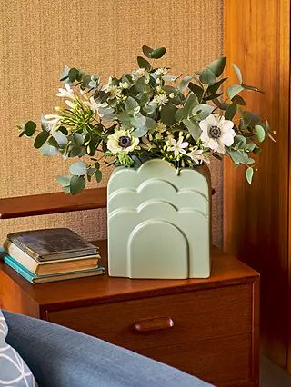 Orla Kiely Green Layered Vase, H22cm, Green | John Lewis (UK)
