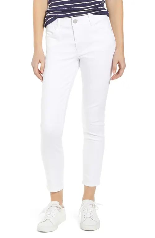 Wit & Wisdom 'Ab'Solution High Waist Ankle Skimmer Jeans in Optic White at Nordstrom, Size 0P | Nordstrom