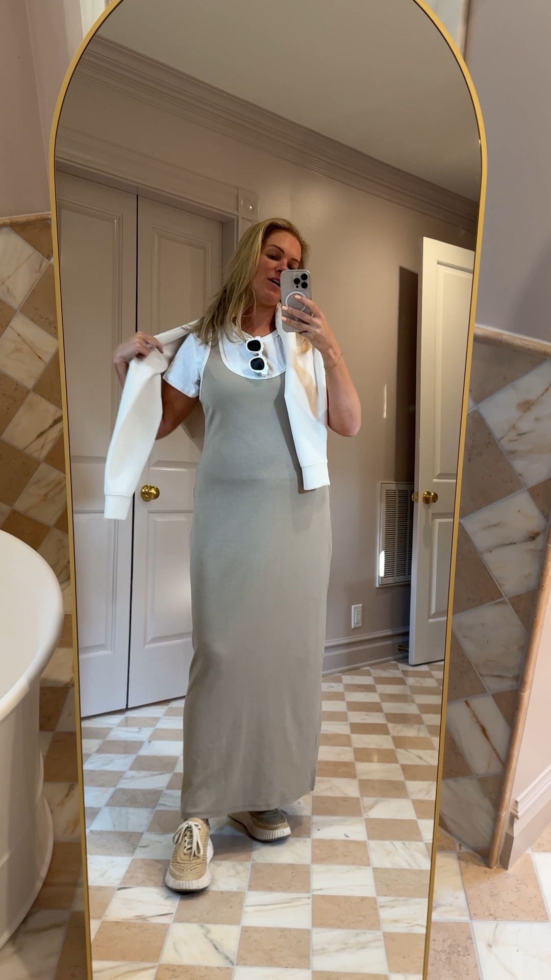 My airport outfit to head to the Bahamas! This $25 tank dress is such an easy & comfortable piece to travel in, especially for the bump! Love this scuba sweatshirt for under $20, too!

#LTKBump #LTKSaleAlert #LTKTravel