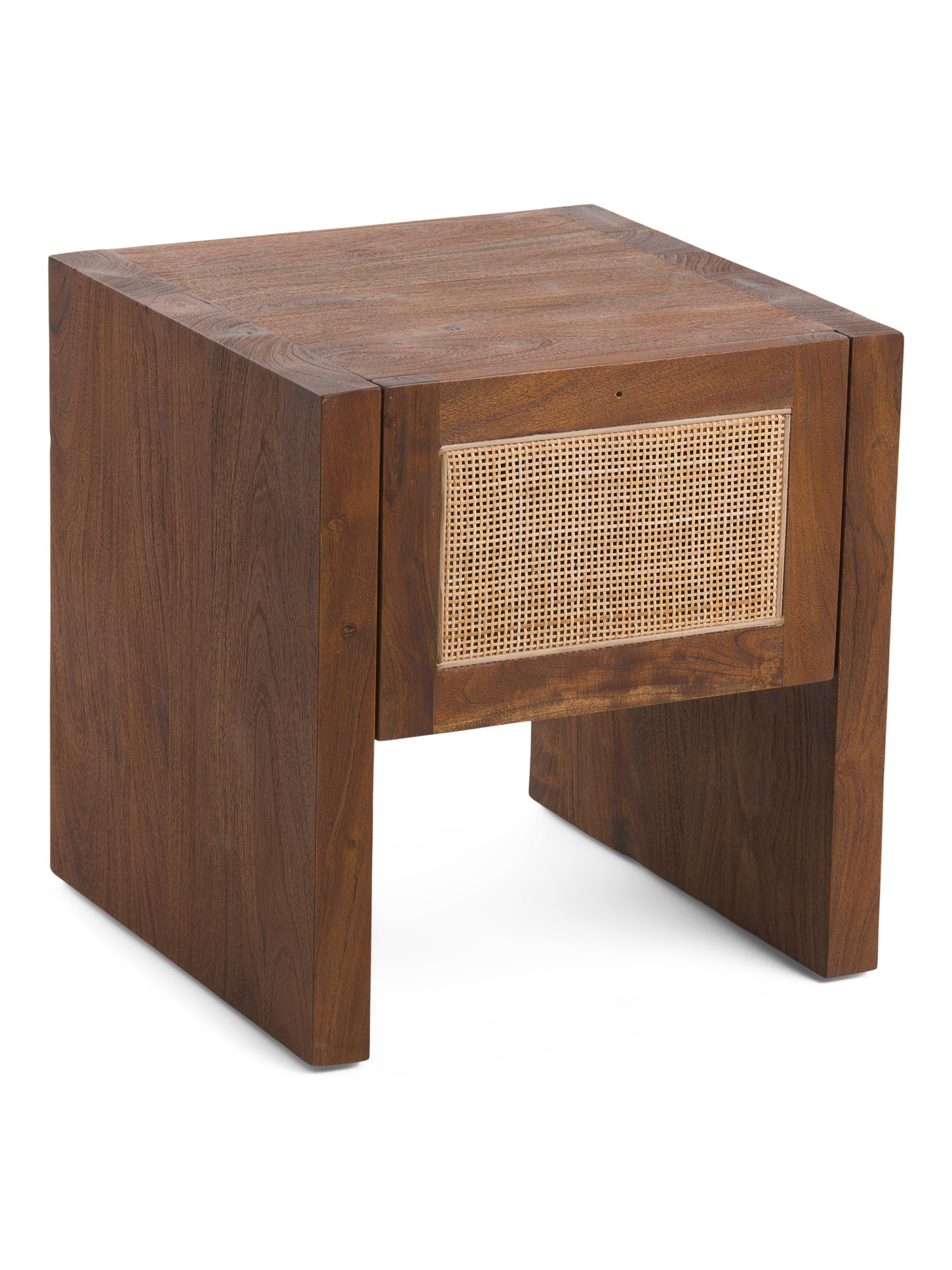 Goldie Cane And Acacia Wood End Table | TJ Maxx