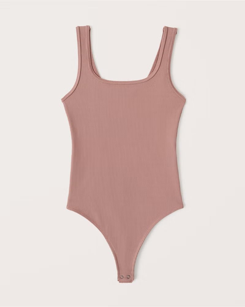 90s Seamless Ribbed Fabric Tank Bodysuit | Abercrombie & Fitch (US)