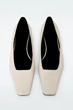 SQUARE-TOE LEATHER COURT SHOES - WHITE - Shoes - COS | COS (US)