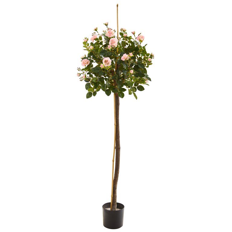 Nearly Natural T1018 4’ Rose Topiary Artificial Tree | Walmart (US)