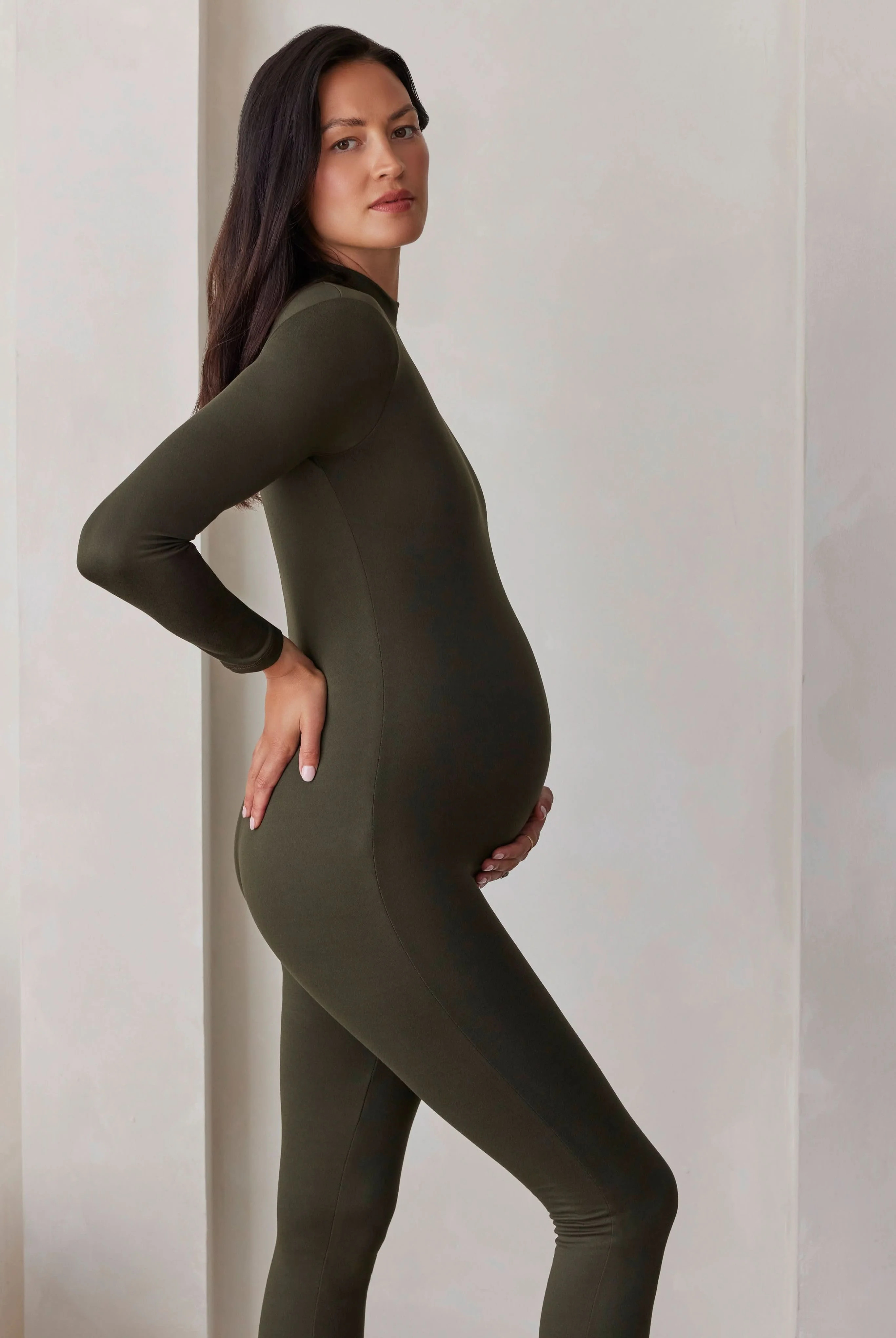 The Penelope Turtleneck Long Sleeve Maternity Unitard | Shop Women's TurtleneckMaternity Unitard ... | BUMPSUIT