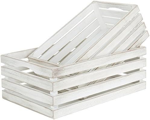 Whitewash Wood Crates  | Amazon (US)