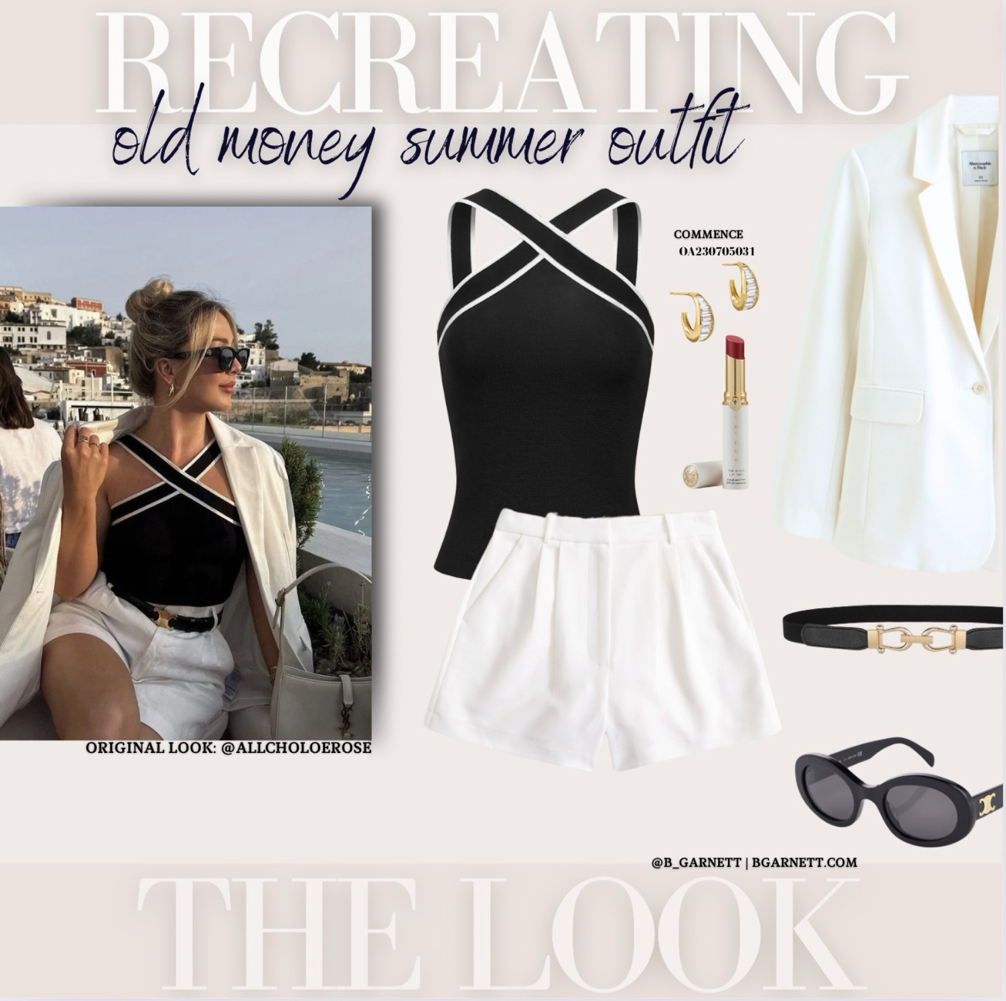 Recreating the look: lived this one for a long time and I just ordered all the pieces 

Pintrest outfits | old money outfit | quiet luxury | white shorts | white blazer | oval sunglasses | European summer outfit | summer outfit | Italy outfit 

#LTKFindsUnder50 #LTKSeasonal #LTKStyleTip