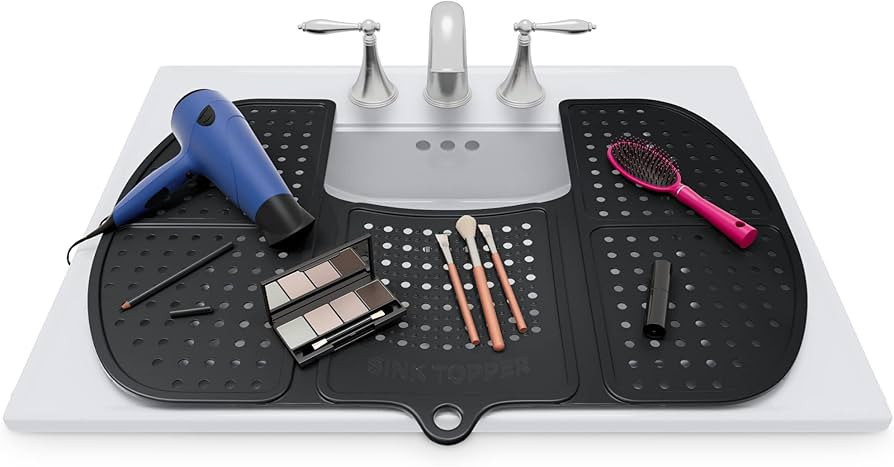 Sink Topper Foldable Sink Cover - Silicone Beauty Makeup Brush Cleaning Mat - Vanity Tools Organi... | Amazon (US)
