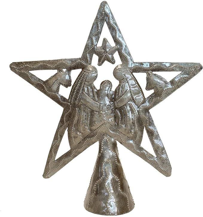 Vineworks Tree Topper - Nativity | Haitian Steel Metal Drum Art | Amazon (US)