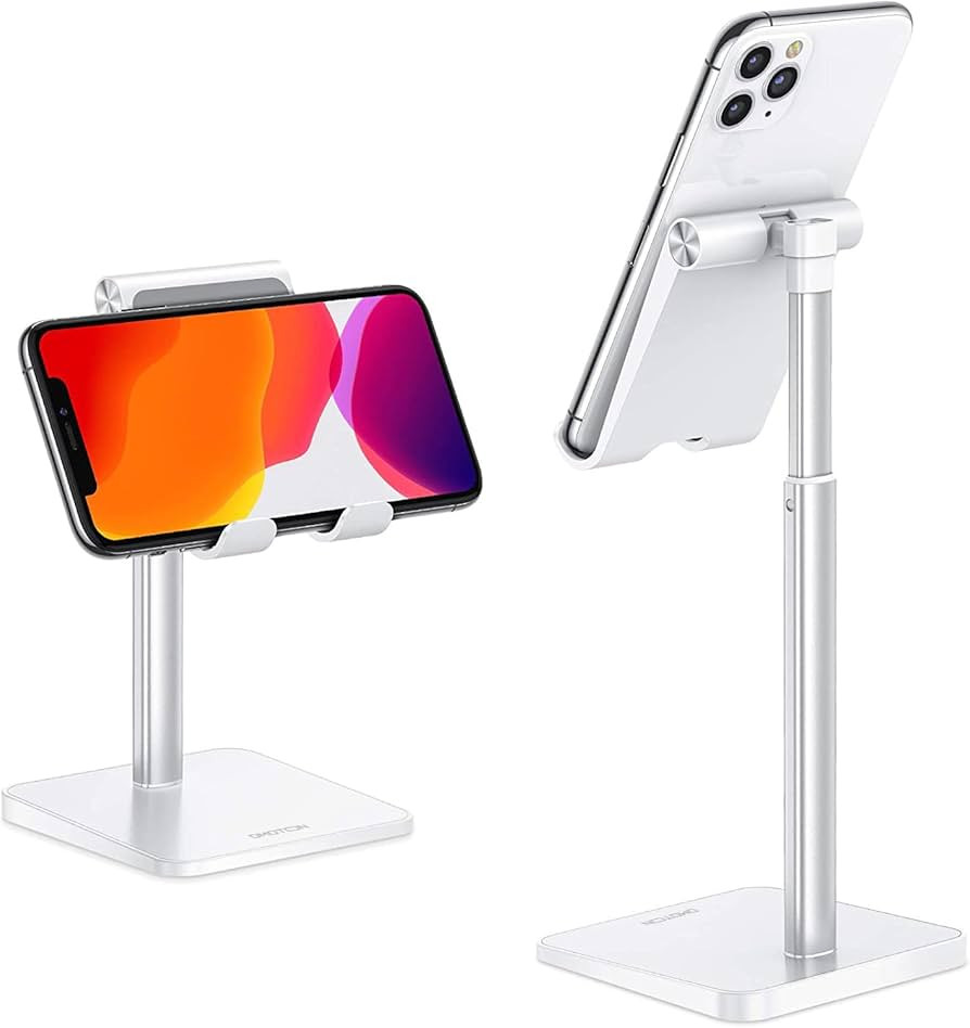 Amazon.com: OMOTON Cell Phone Stand, Adjustable Angle Height Desk Phone Dock Holder for iPhone Ai... | Amazon (US)