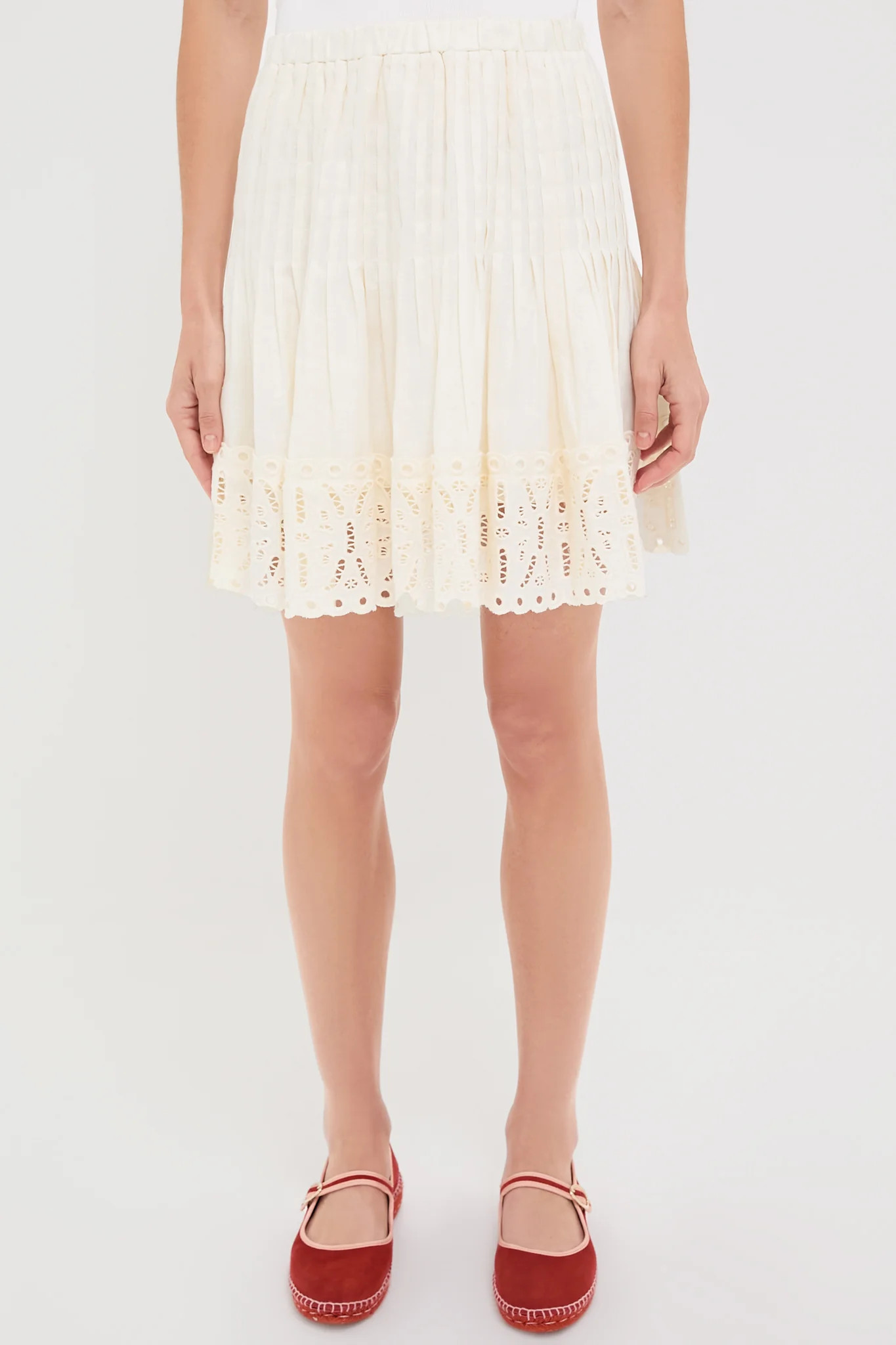 White Linen Eyelet Adele Skirt | Tuckernuck (US)