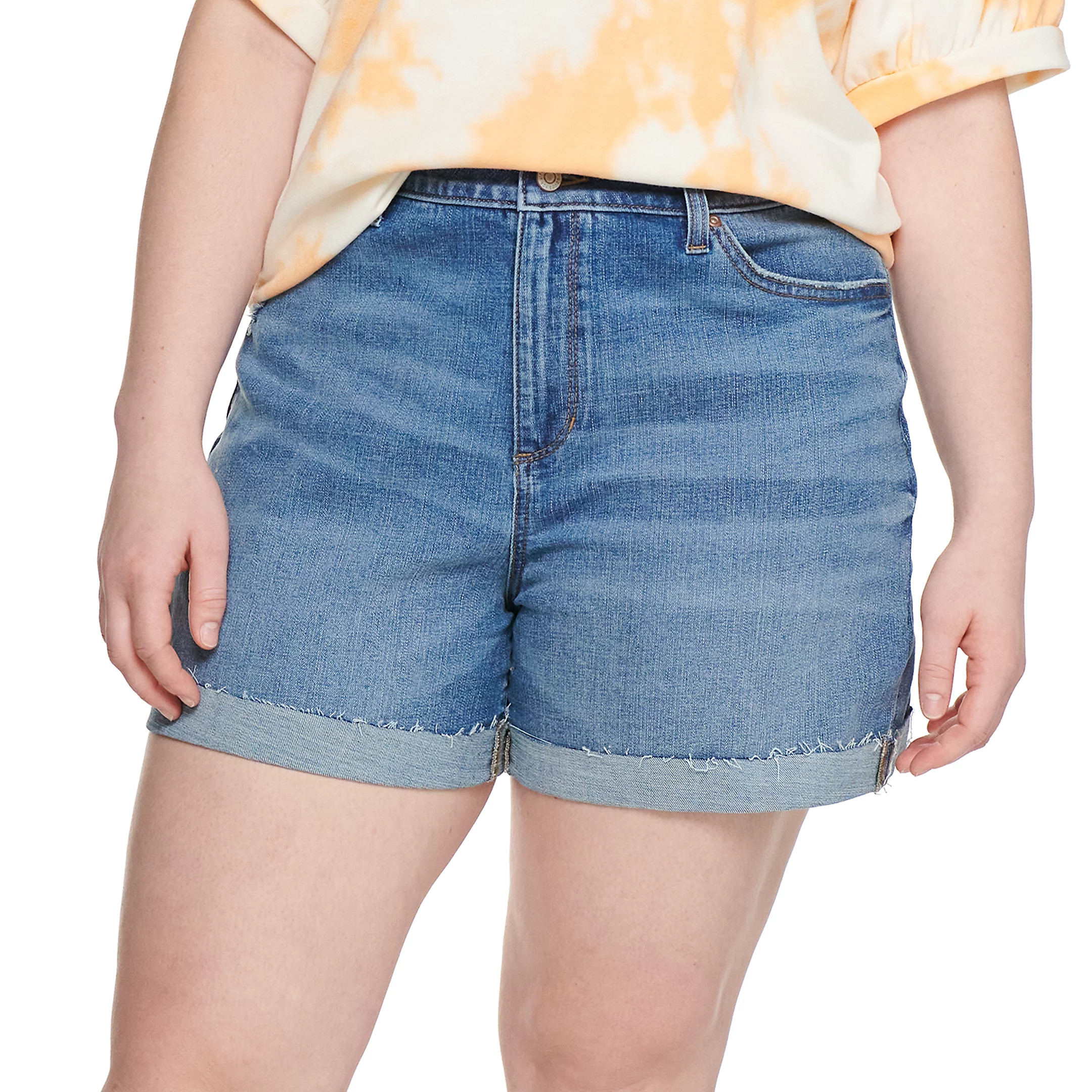 Plus Size Sonoma Goods For Life® Premium High-Waist Denim Shorts | Kohl's