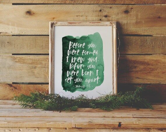 Jeremiah 1:5 | Before I formed you in the womb I chose you, before you were born I set you apart ... | Etsy (US)