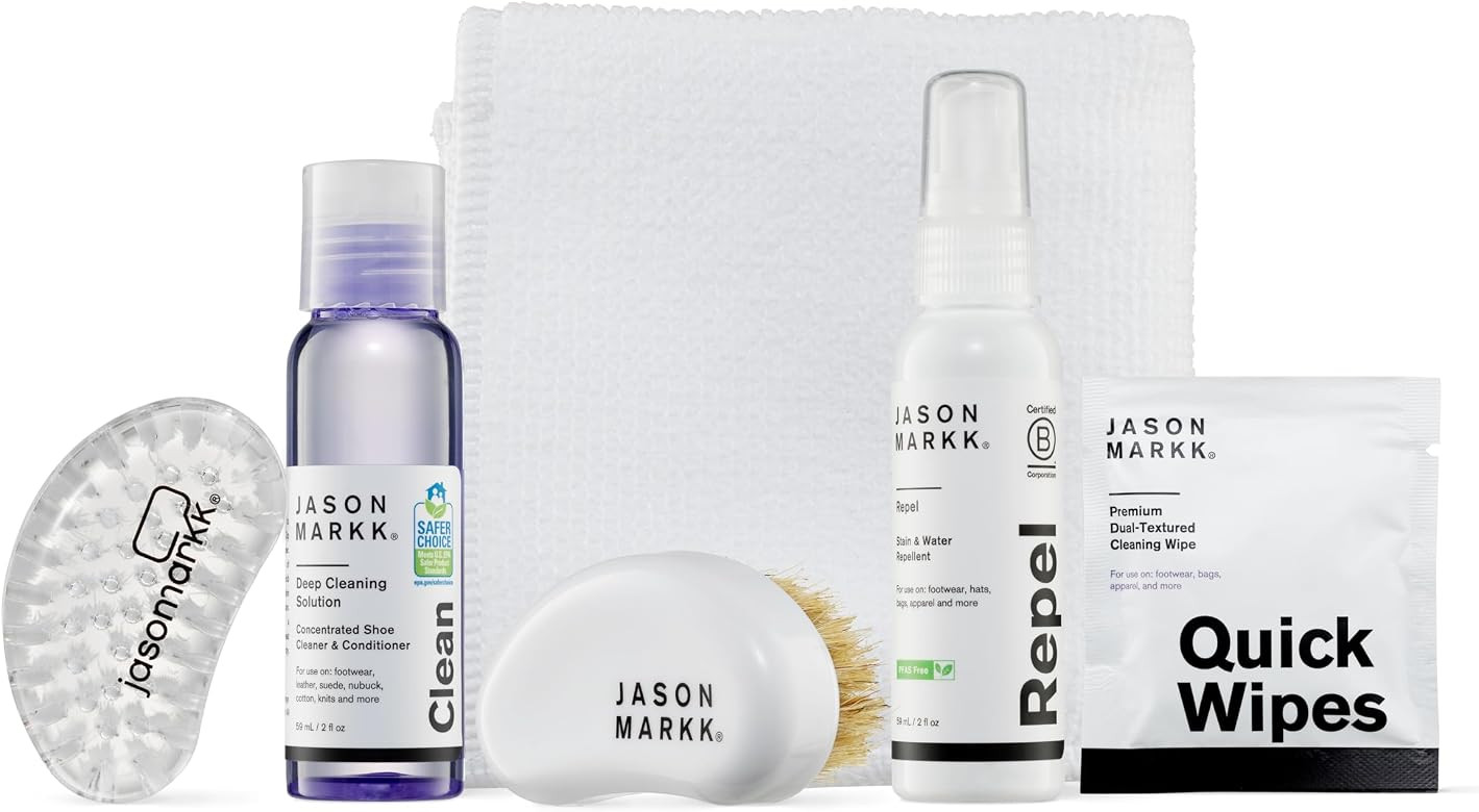 Jason Markk Starter Box, Shoe Cleaning Kit, 5-Piece Set, Deep Cleaning Solutions, Two Brushes, & ... | Amazon (US)