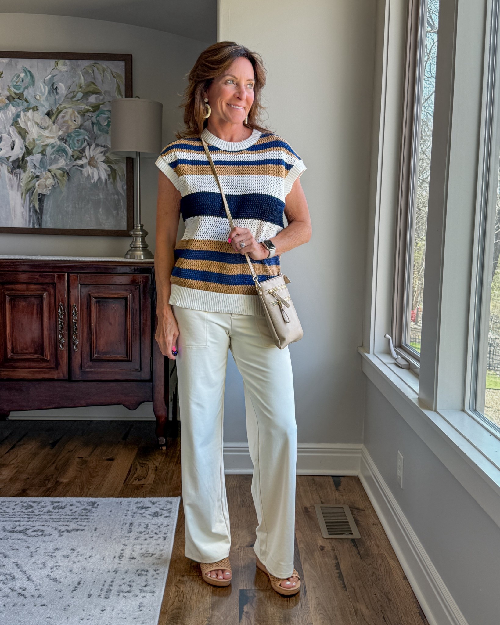 Striped Sleeveless Knit Sweater Lightweight Summer Top

An easy neutral with a little interest. The stripes add dimension while keeping the look relaxed, polished, and perfect for everyday wear.

#AmazonFashion #NeutralStyle #StyleOver50 #EffortlessStyle #CasualChic