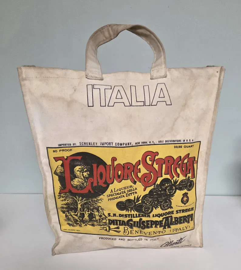 Vintage Liquore Strega Schenley Canvas Tote Liquor Bag - Etsy | Etsy (Global)