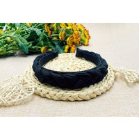 Black Linen Braided Headband, Stylish Fashion Hairband, Braided Aliceband, Boho Headband, Linen Headband, Matador Headband, Headbands For Women | Etsy (US)