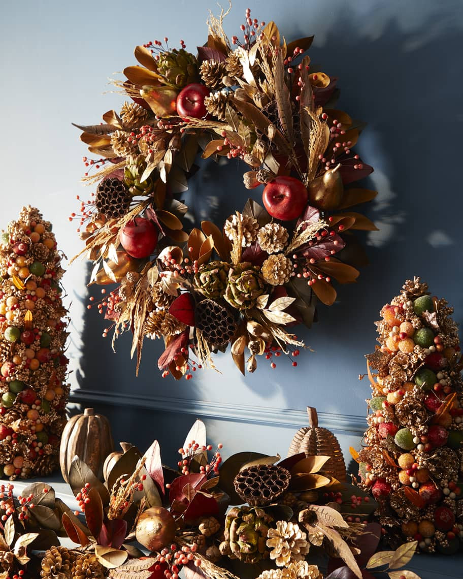 Neiman Marcus 28" Autumn Harvest Thanksgiving Wreath | Neiman Marcus