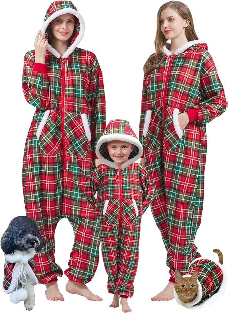 MORNINGFLY Christmas Onesie Pajamas for Family Matching Onesies for Couples Christmas One Piece S... | Amazon (US)