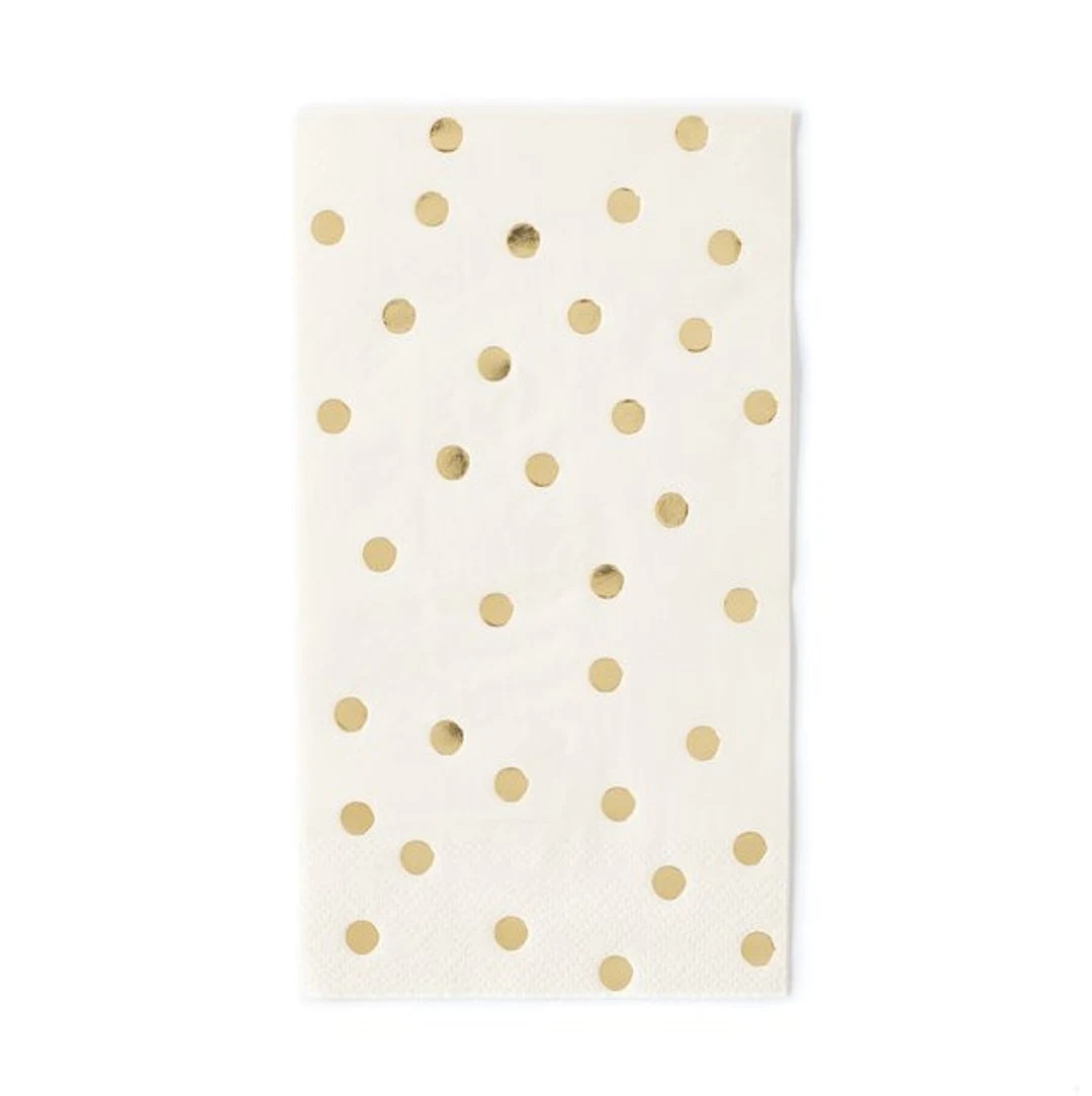 Cream & Gold Polka Dot Guest Towels 25ct | Gold Party Supplies | Baby Shower | Bridal Shower Deco... | Etsy (US)
