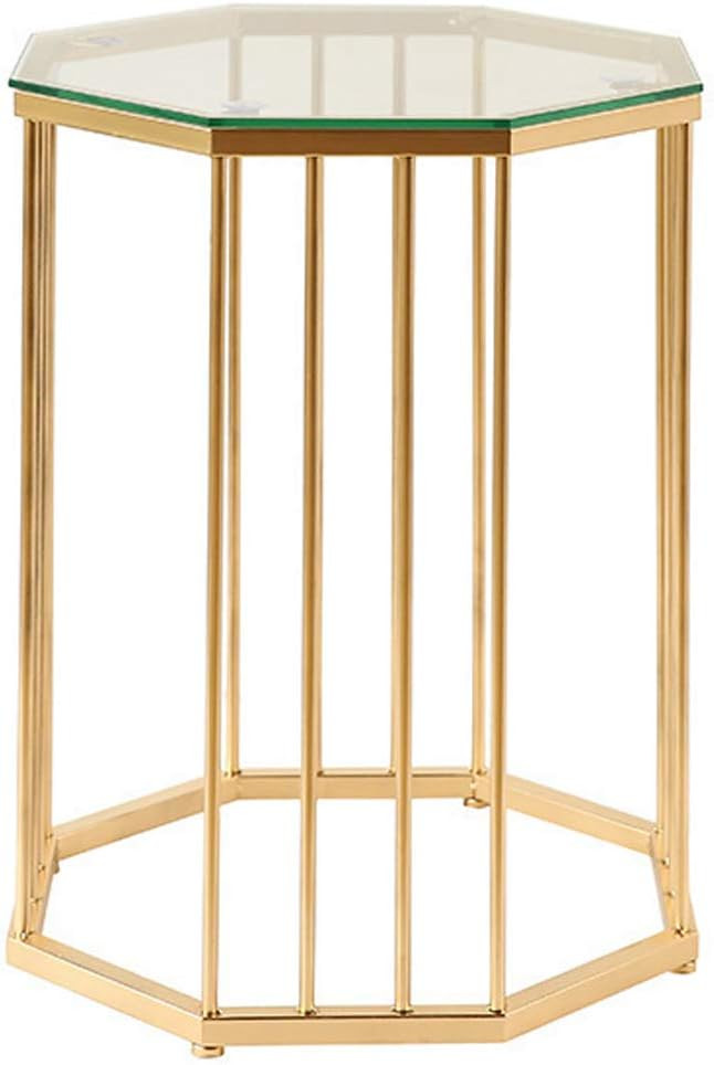 KST Tempered Glass Coffee Table for Household Use, Diamond Iron Wrought Iron Side Table, Suitable... | Amazon (US)