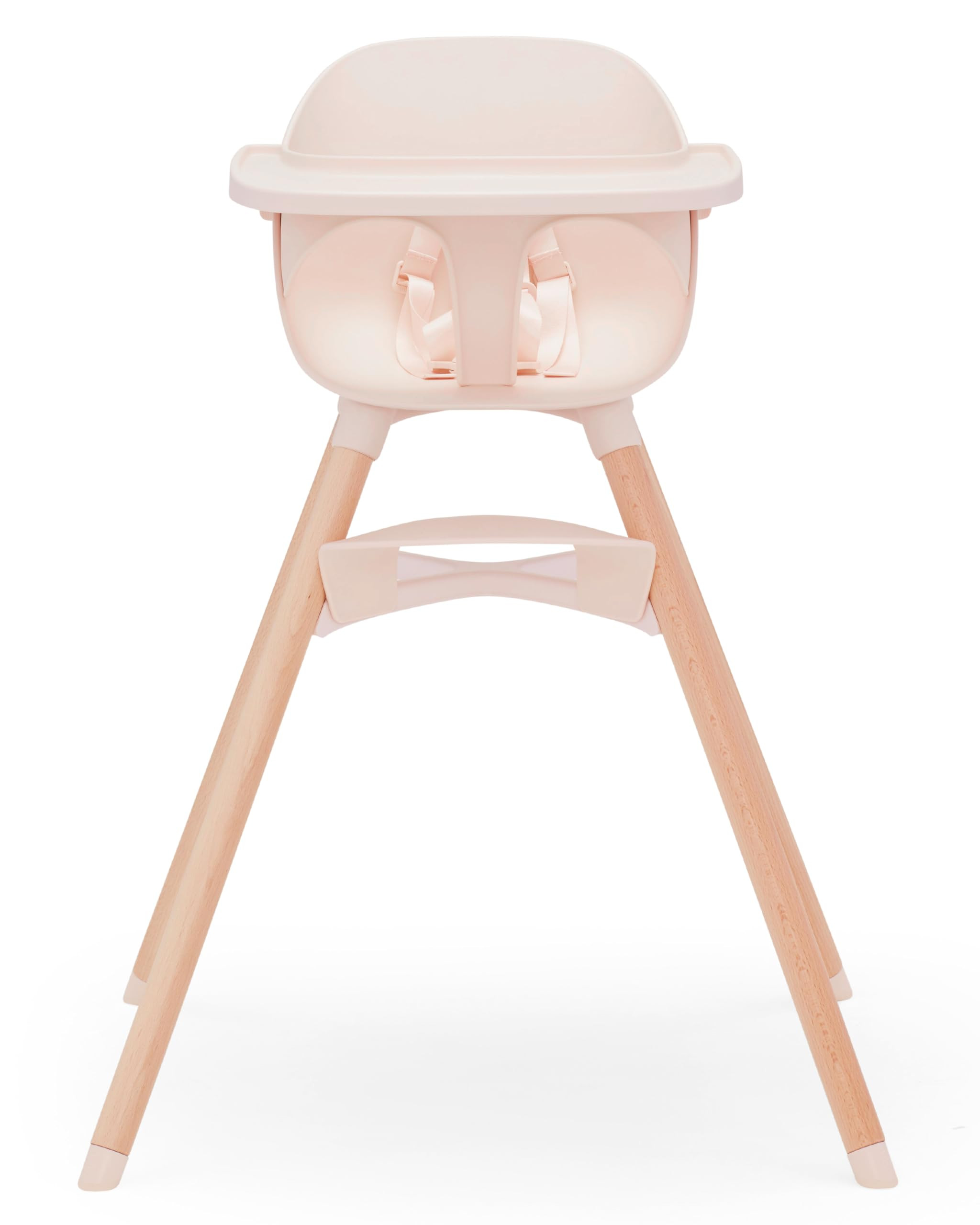 Lalo The Chair Convertible 3-in-1 High Chair - Wooden High Chair for Babies & Toddlers, Baby High Chair with Dishwasher Safe Tray, Adjustable Footrest, Grapefruit | Amazon (US)