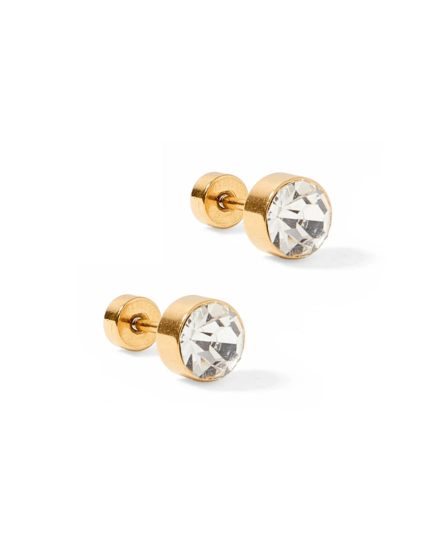 Screwback Stud Earrings - Juliet Clear 5mm - Shop LINNY CO | LINNY CO LLC