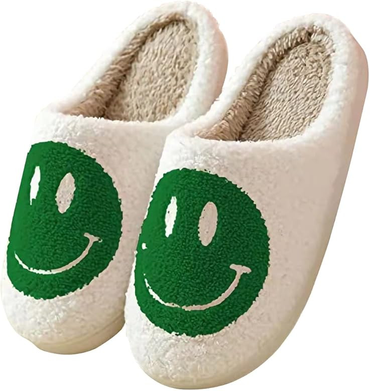 Retro Smiley Face Slippers Bad Cute Bunny Slippers Soft Plush Comfy Warm Fuzzy Slippers Women's C... | Amazon (US)