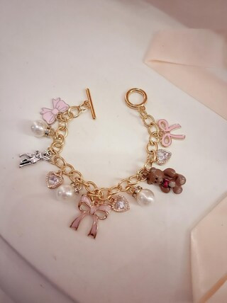 Coquette bow Charm Chain Bracelet, Rare,Luxury, Blush Pink Bow, Stainless Steel, No Tarnish, Gift... | Michaels Stores