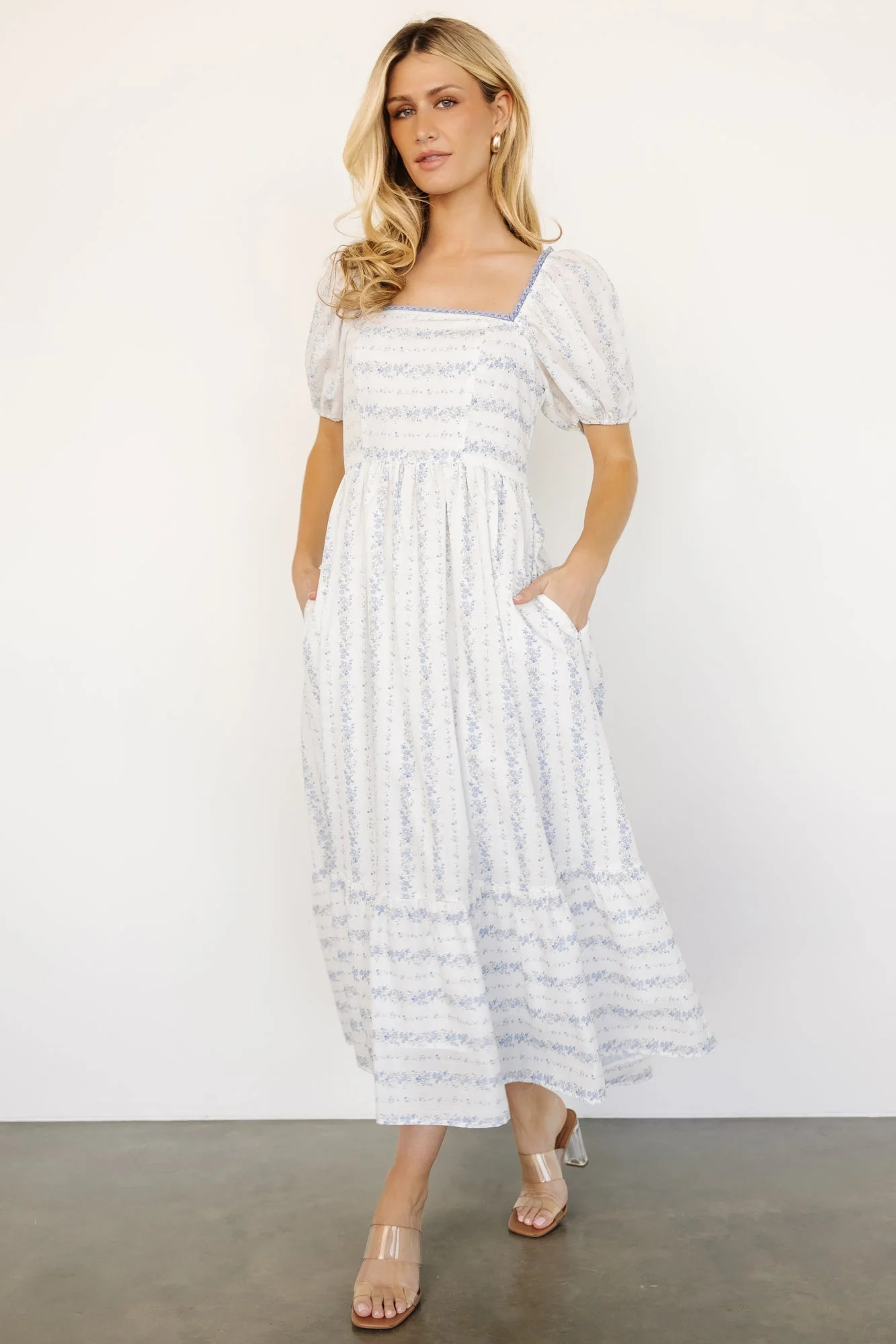 Martine Puff Sleeve Dress | Ivory Multi Floral | Baltic Born