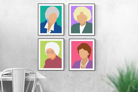 Golden Girls Wall Art TV Show Minimal Character Art Poster | Etsy | Etsy (US)