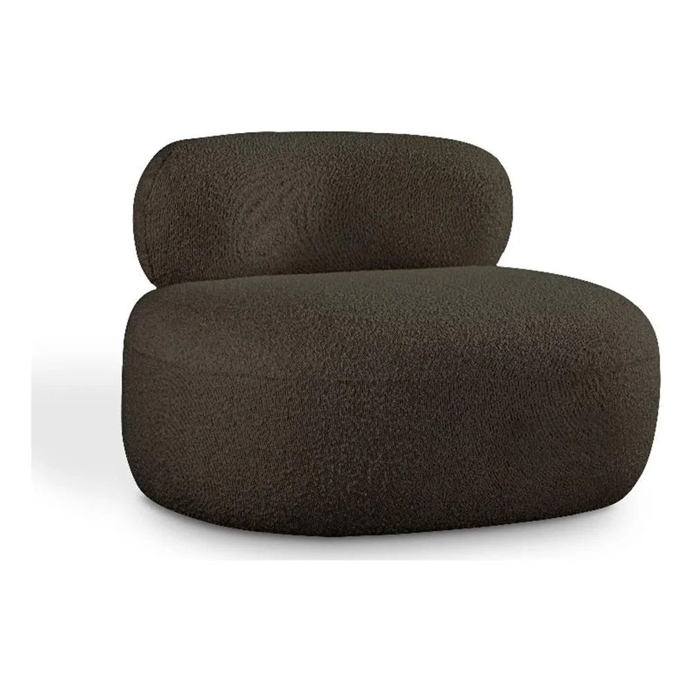 Meridian Furniture Venti Brown Boucle Fabric Chair | Walmart (US)