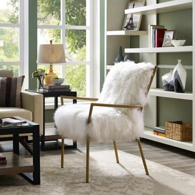 Lena White Sheepskin Chair, White | Ashley Homestore