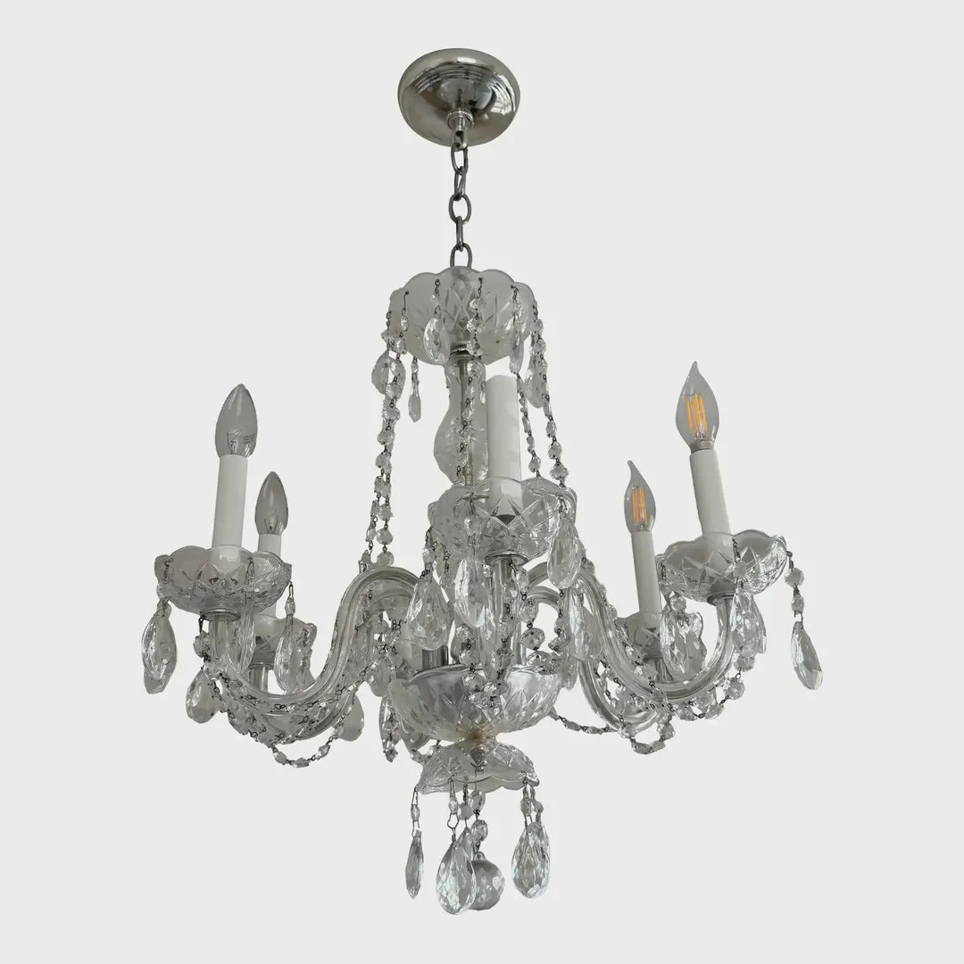 Vintage 1960s Crystal Chandelier - 6 Arm | Etsy (US)