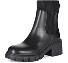 Women's Chelsea Platform Ankle Boots Elastic Chunky Heel Lug Sole Booties | Amazon (US)