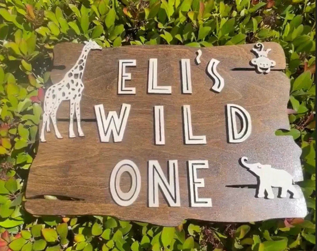 Wild One Sign Jungle Theme Party Birthday Party Backdrop Photo - Etsy | Etsy (US)