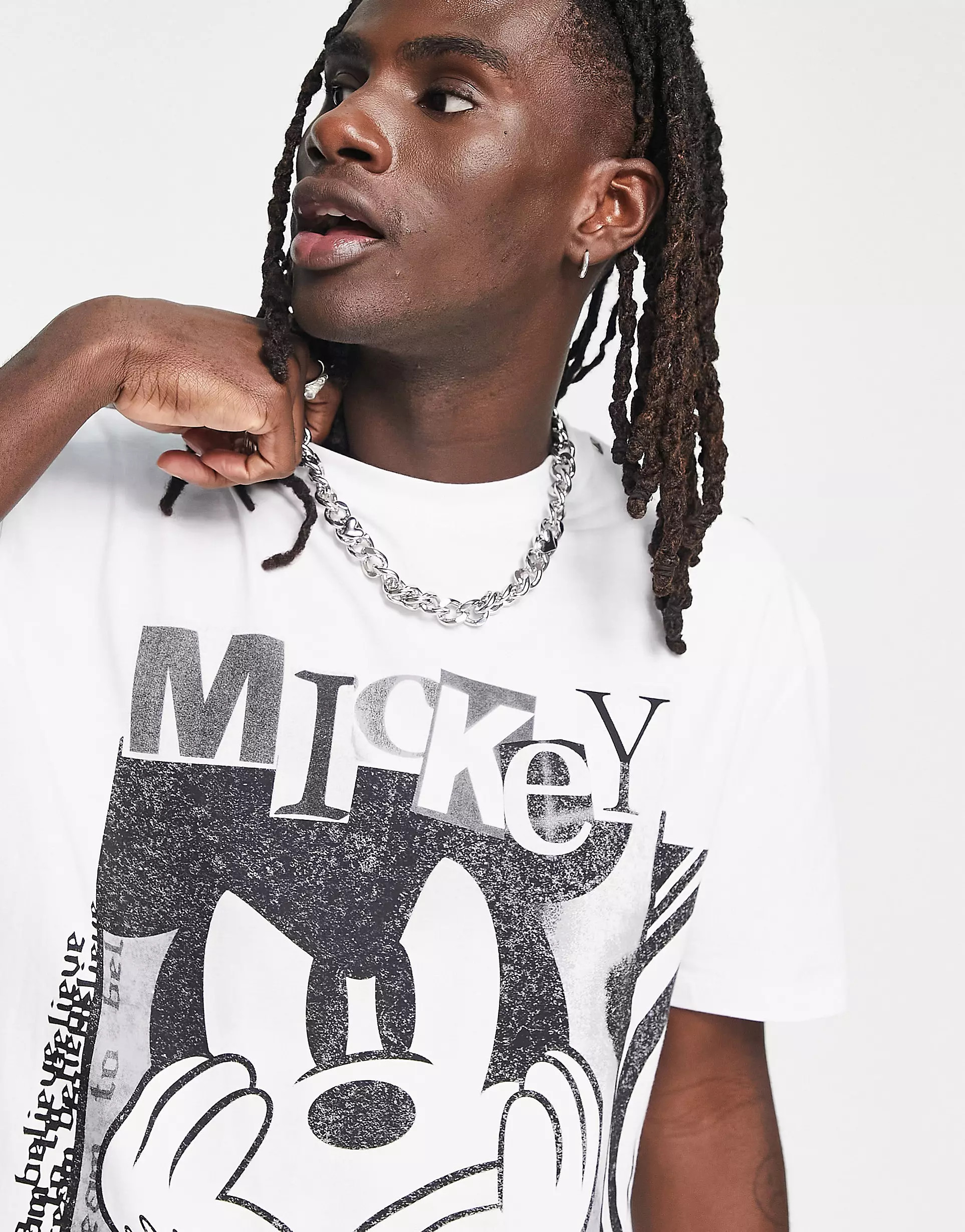 ASOS DESIGN Punk Mickey t-shirt with Disney prints in white | ASOS (Global)