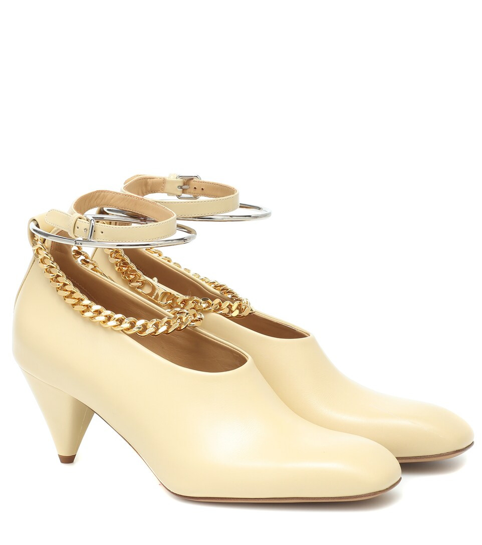 Chain-trimmed leather pumps | Mytheresa (INTL)