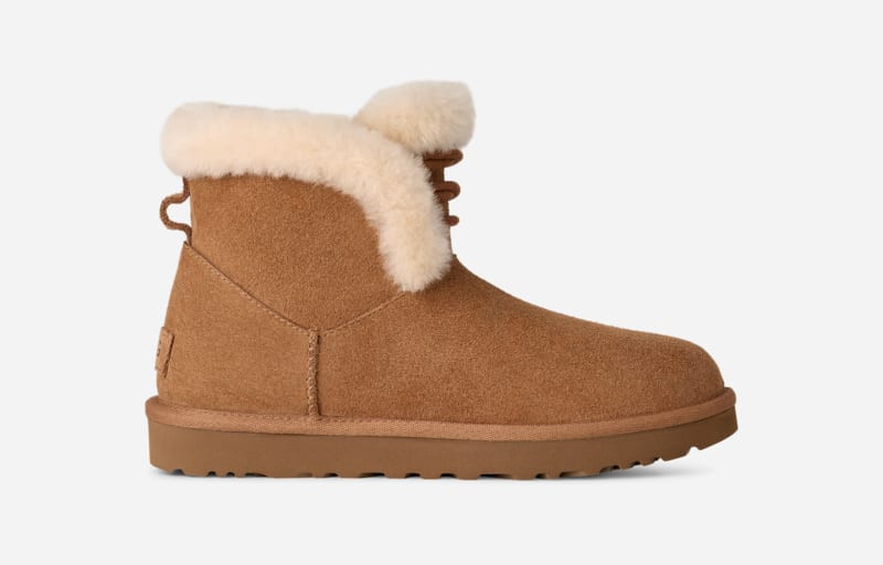 UGG® Women's Classic Mini Posy Sheepskin Classic Boots in Chestnut, Size 9 | UGG (US)