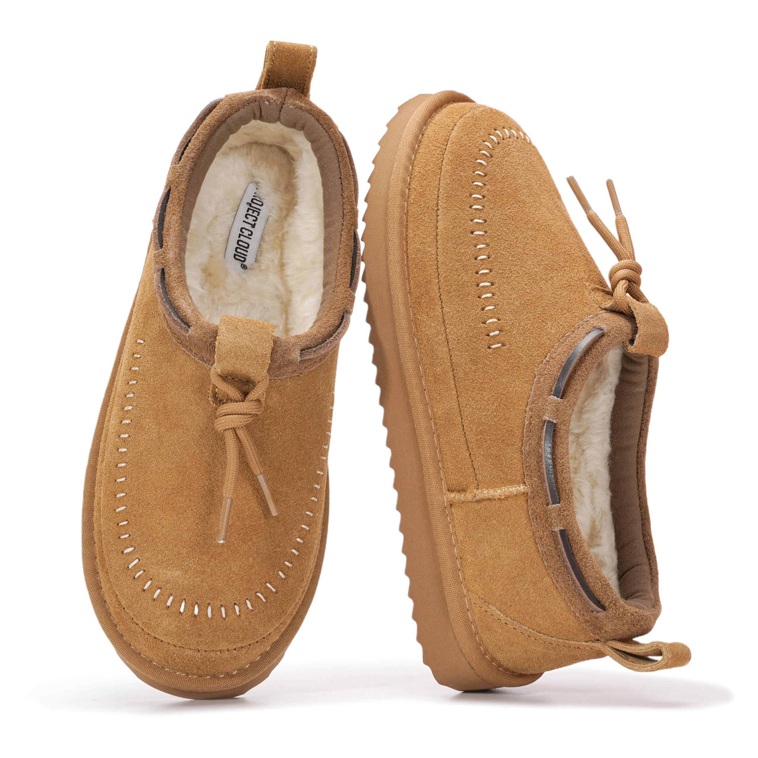 Project Cloud Women's | Genuine Leather Slippers for Women | Memory Foam | Lightweight | Non-Slip - Timber Chestnut Suede / 8 | Project Cloud