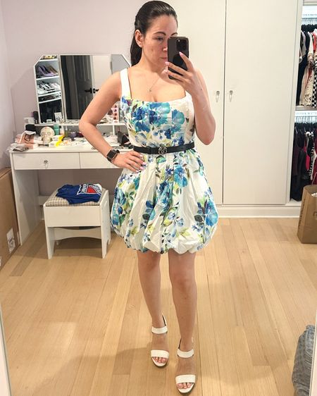 Love this floral bubble dress for a baby or bridal shower, day date, vacation look, or baptism. On sale at Bloomingdales. I’m wearing a size small. 

#LTKWedding #LTKParties #LTKFindsUnder100