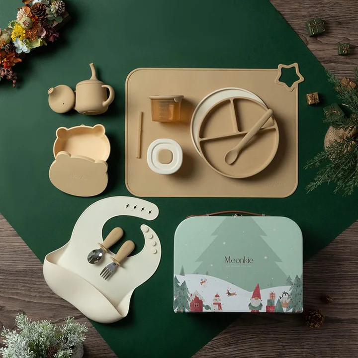 Christmas First Bites Gift Set (Croissant/Ivory) | Moonkie