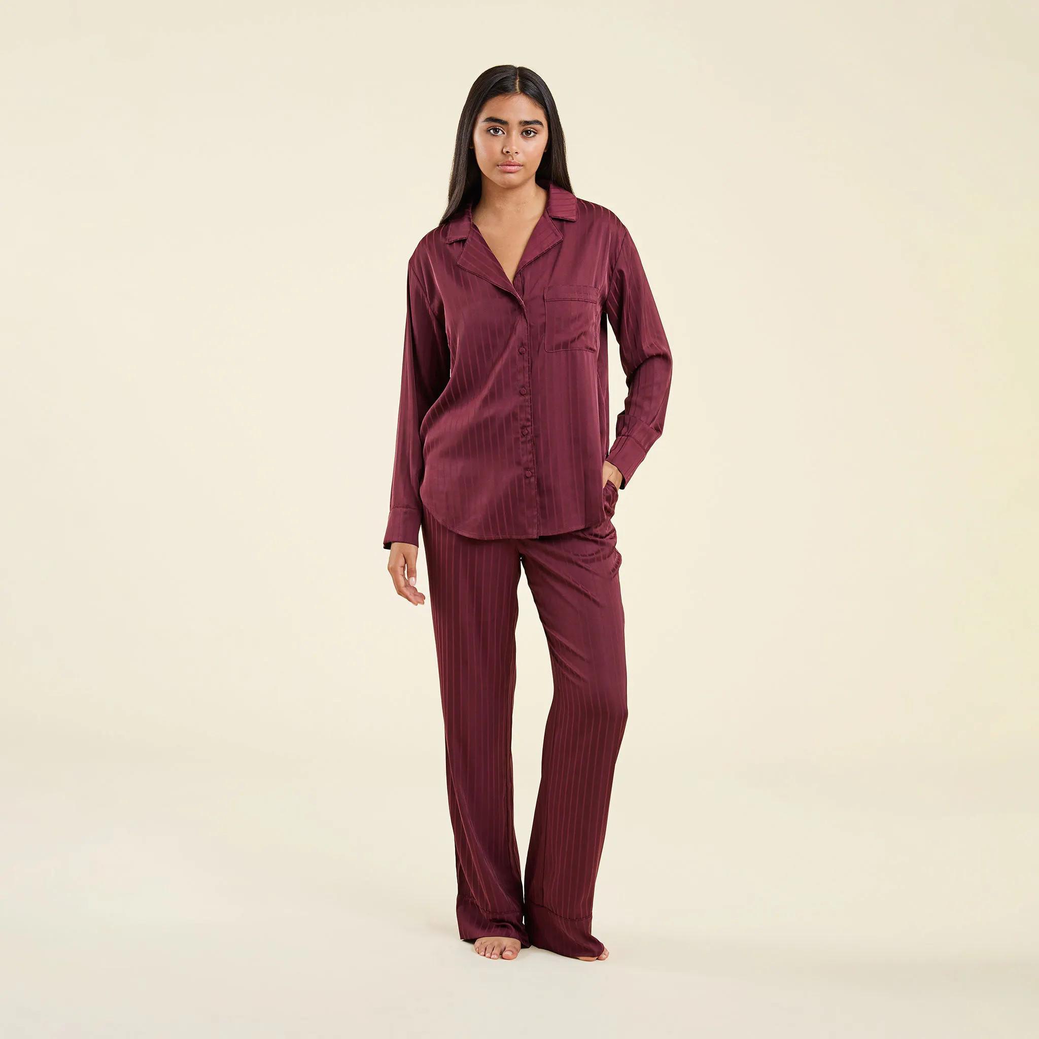 Satin Pajama Set | Merlot - nuuds | nuuds