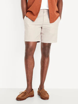 Slim Rotation Linen-Blend Chino Shorts -- 8-inch inseam | Old Navy (US)